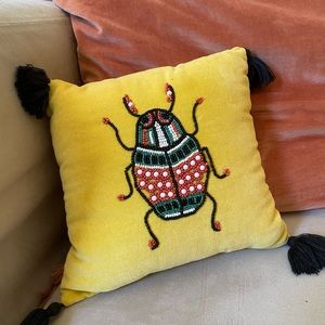 Target Opalhouse Beaded Bug Pillow - Yellow Velvet